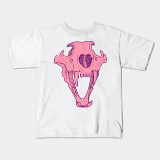 Pink Lion Skull Kids T-Shirt